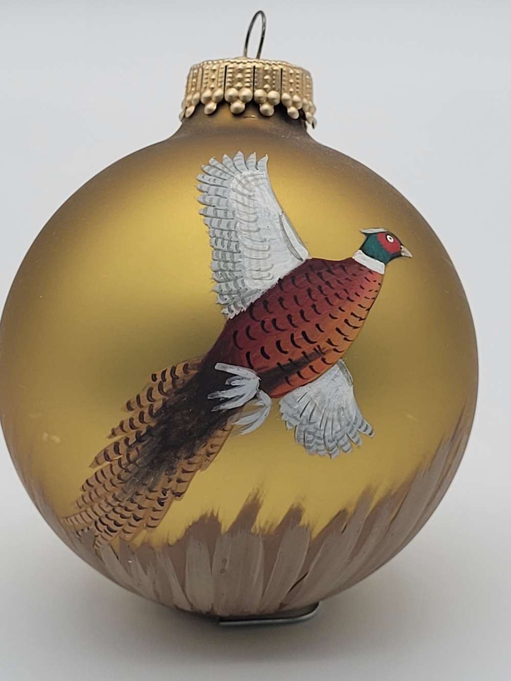 Ring-necked Pheasant Glass Ornament By Marcia Poling- Decorative Home Accent